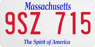 MA license plate 9SZ715