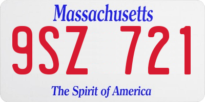 MA license plate 9SZ721