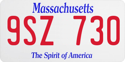 MA license plate 9SZ730
