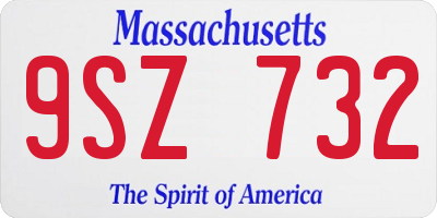 MA license plate 9SZ732
