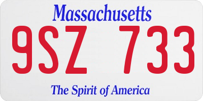 MA license plate 9SZ733