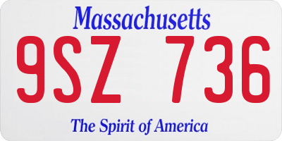 MA license plate 9SZ736