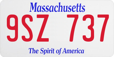 MA license plate 9SZ737