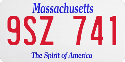 MA license plate 9SZ741