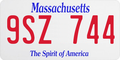 MA license plate 9SZ744
