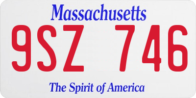 MA license plate 9SZ746