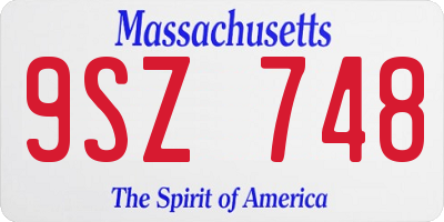 MA license plate 9SZ748