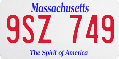 MA license plate 9SZ749