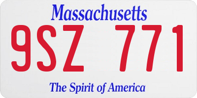 MA license plate 9SZ771