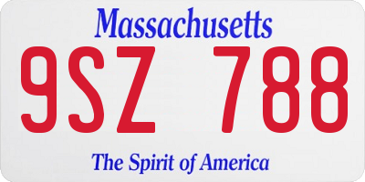 MA license plate 9SZ788