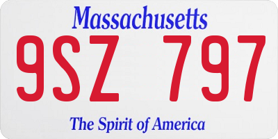 MA license plate 9SZ797
