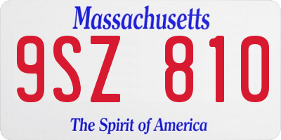 MA license plate 9SZ810