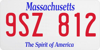 MA license plate 9SZ812