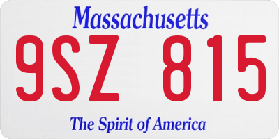 MA license plate 9SZ815