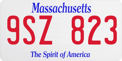 MA license plate 9SZ823