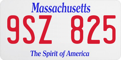 MA license plate 9SZ825