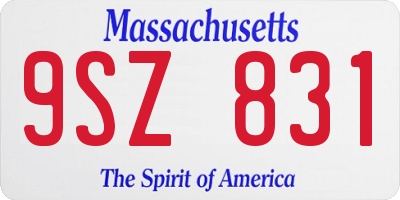 MA license plate 9SZ831