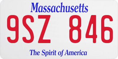 MA license plate 9SZ846
