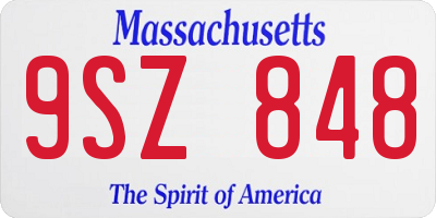 MA license plate 9SZ848