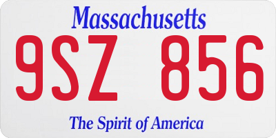 MA license plate 9SZ856