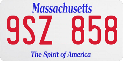 MA license plate 9SZ858