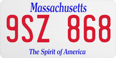 MA license plate 9SZ868