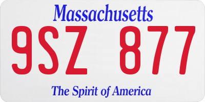 MA license plate 9SZ877
