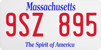 MA license plate 9SZ895