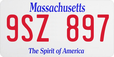 MA license plate 9SZ897