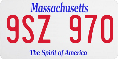 MA license plate 9SZ970