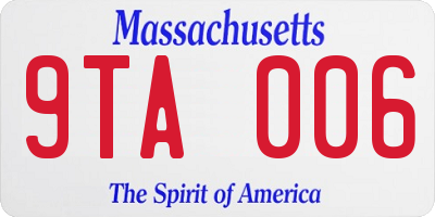 MA license plate 9TA006