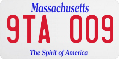 MA license plate 9TA009