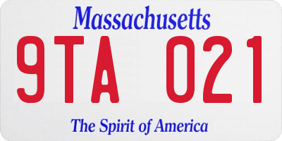 MA license plate 9TA021