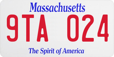 MA license plate 9TA024
