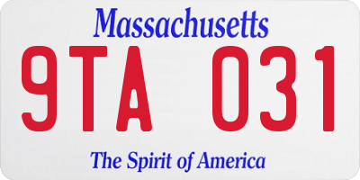 MA license plate 9TA031