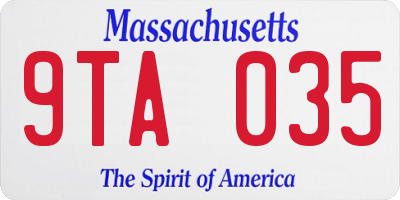 MA license plate 9TA035