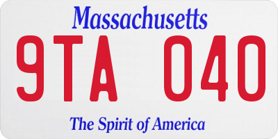 MA license plate 9TA040