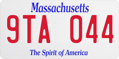 MA license plate 9TA044