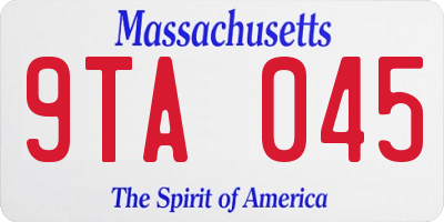 MA license plate 9TA045