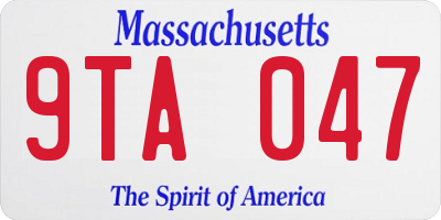 MA license plate 9TA047