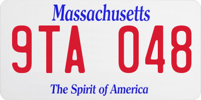 MA license plate 9TA048