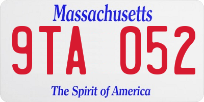 MA license plate 9TA052