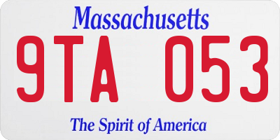 MA license plate 9TA053