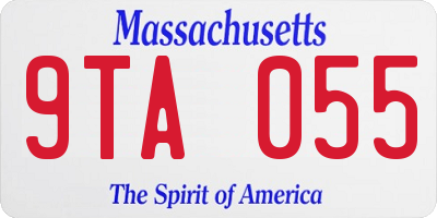MA license plate 9TA055