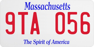 MA license plate 9TA056