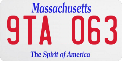 MA license plate 9TA063
