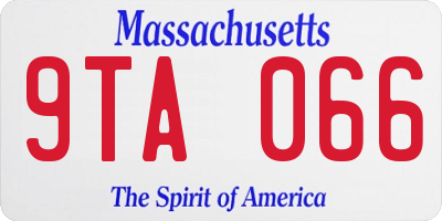 MA license plate 9TA066