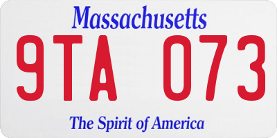 MA license plate 9TA073