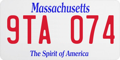 MA license plate 9TA074