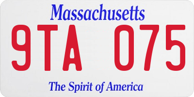MA license plate 9TA075